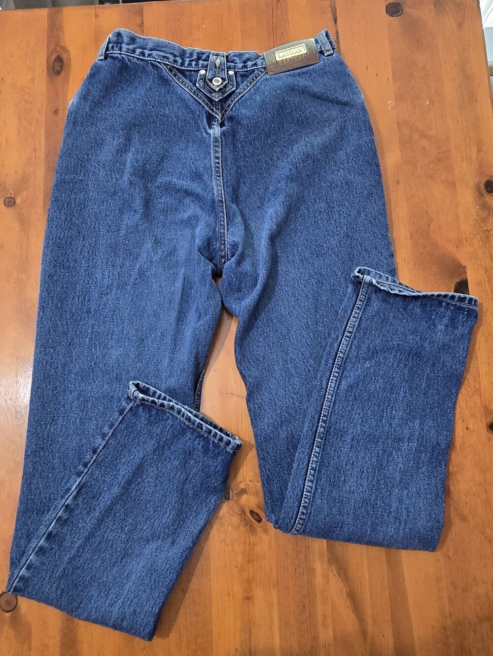 LAWMAN WESTERN Vintage Class Blue Denim Slim Fit Jeans High Waisted Sizs 11/12